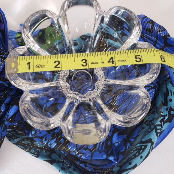 MIKASA AUSTRIA CLEAR  SCALLOPED FLORAL CRYSTAL VOTIVE CANDLE HOLDER SET GLASS - Picture 8 of 15